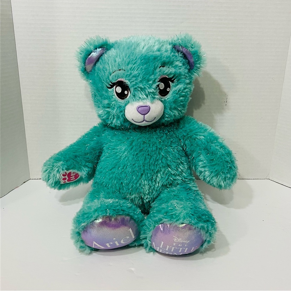 Build A Bear Workshop Disney Ariel The Little Mermaid Glitter Bear Plush 16”